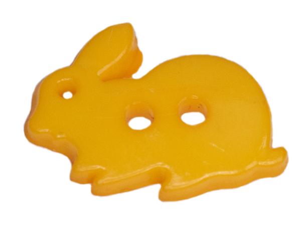 Kids button as a rabbit in dark yellow 18 mm 0,71 inch